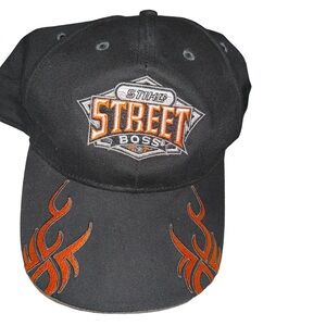 STIHL Street Boss Adjustable Cap Orange Black Hat Flames MS 441 motorcycle